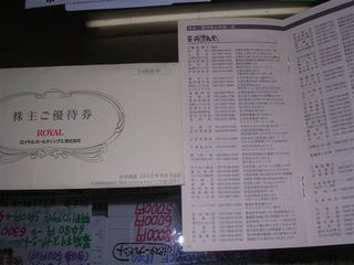 ロイヤル株主優待券
