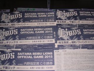 西武内野指定席C引換券